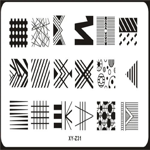 MAFANAILS Nail Art Stamping Plate – Multi-Design Stencil XY-Z Nail Stamping Plate PRIMED 31