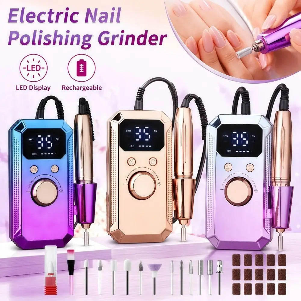 32-Speed Electric Nail Drill Grinder – LED Display & USB-C Electric Nail Drill PRIMED
