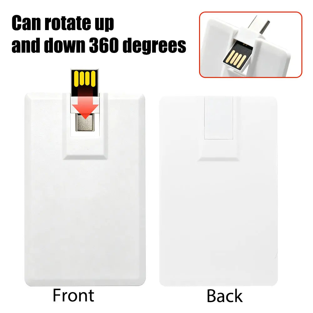 Custom Logo Credit Card USB Flash Drive 4GB Dual USB & Type-C Custom USB Flash Drive PRIMED