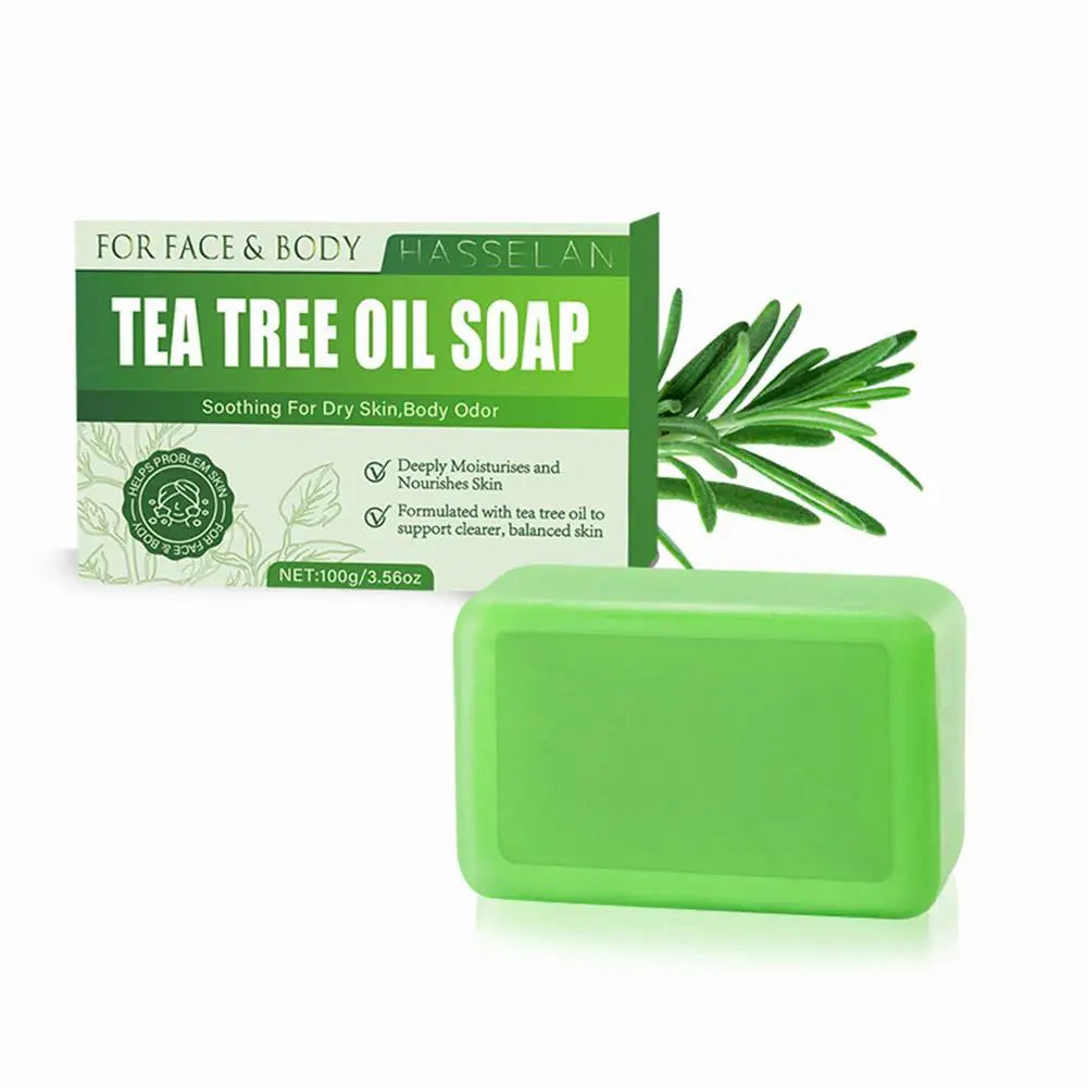 Green Tea Tree Oil Bar Soap – Natural Face & Body Cleanser Bar Soap PRIMED 100gX1
