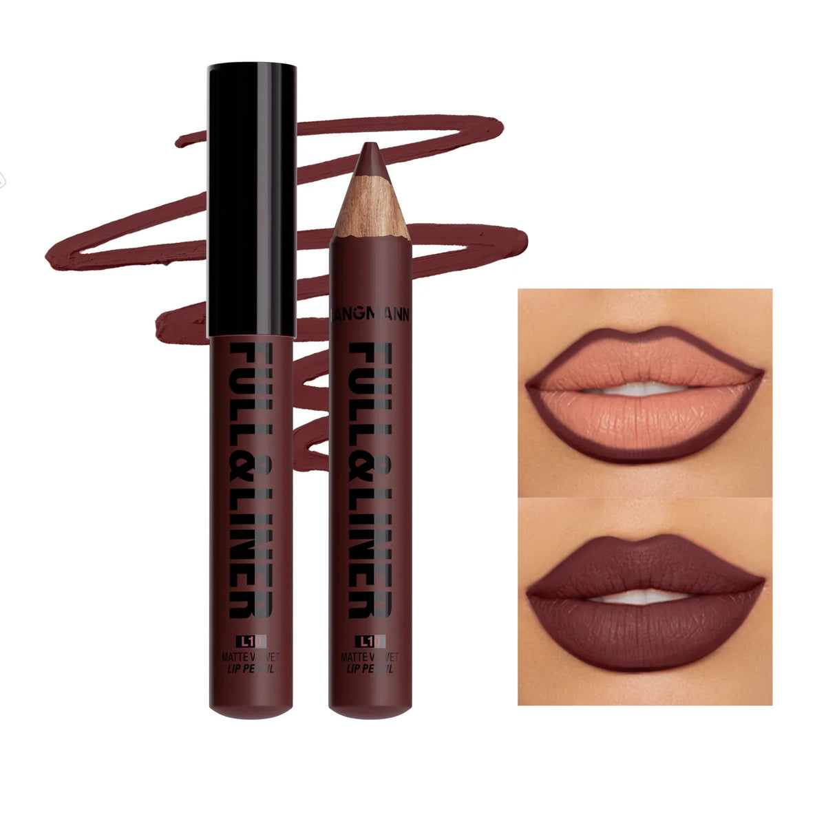 Wooden Matte Lip Liner Pencil – 12 Velvet Nude Shades