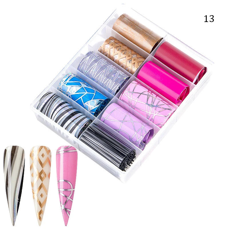 Galaxy Nail Transfer Foils – 10 Rolls, 105 Designs | DIY Nail Art