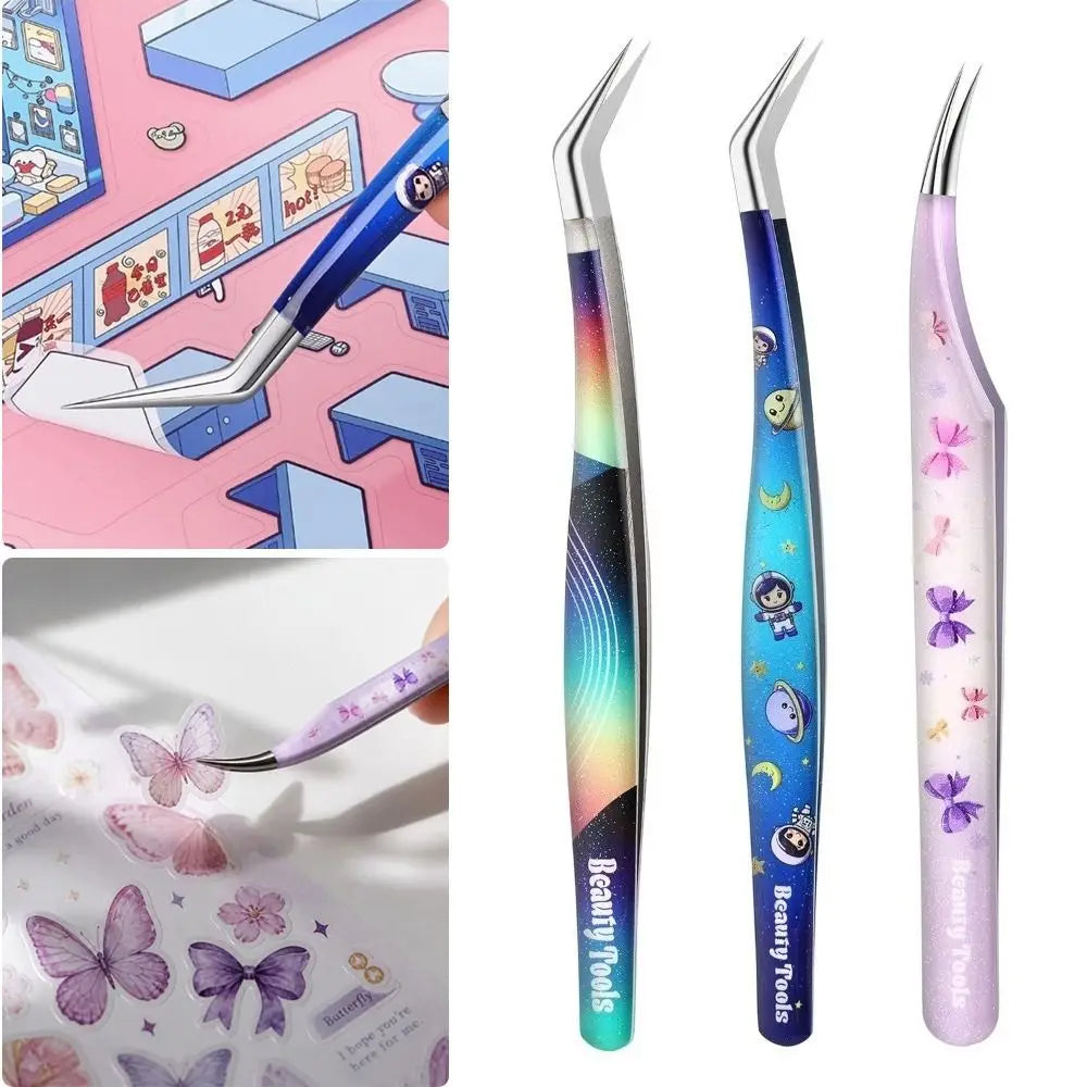 Precision Craft Tweezers | Stainless Steel Sticker Pickup Tool