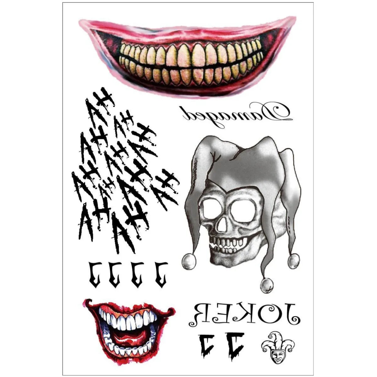 Halloween Temporary Tattoo Stickers – Clown Cosplay Horror Party Temporary Tattoo Sticker PRIMED E China