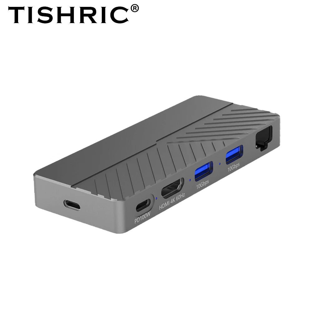 TISHRIC M.2 NVMe SSD Enclosure 6-in-1 USB-C Hub 4K 10Gbps SSD Enclosure Hub PRIMED Grey China Mainland