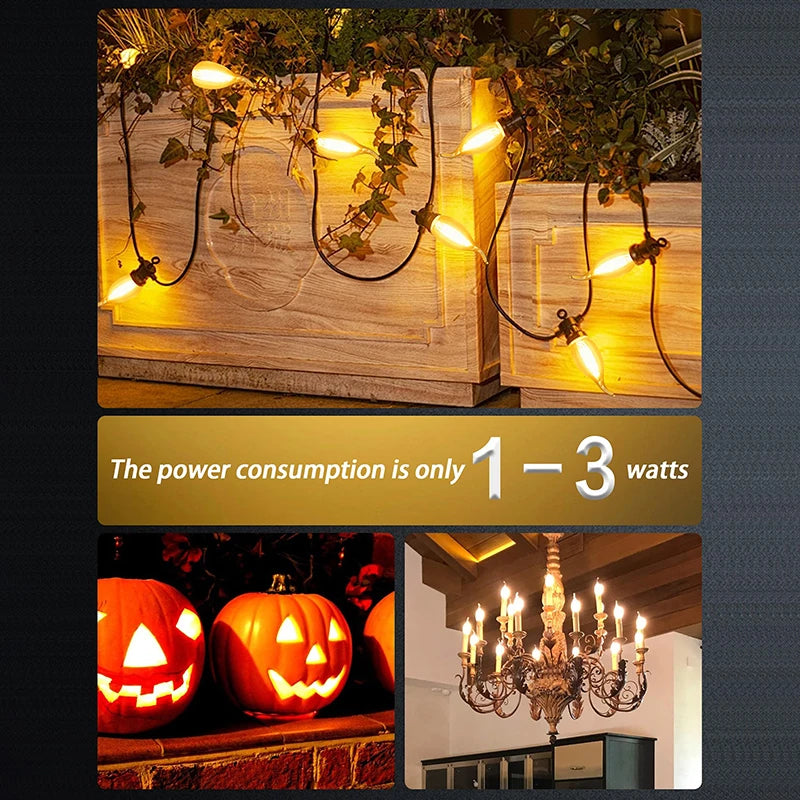 LED Flickering Flame Bulb E12/E14/E27 – Realistic Fire Effect