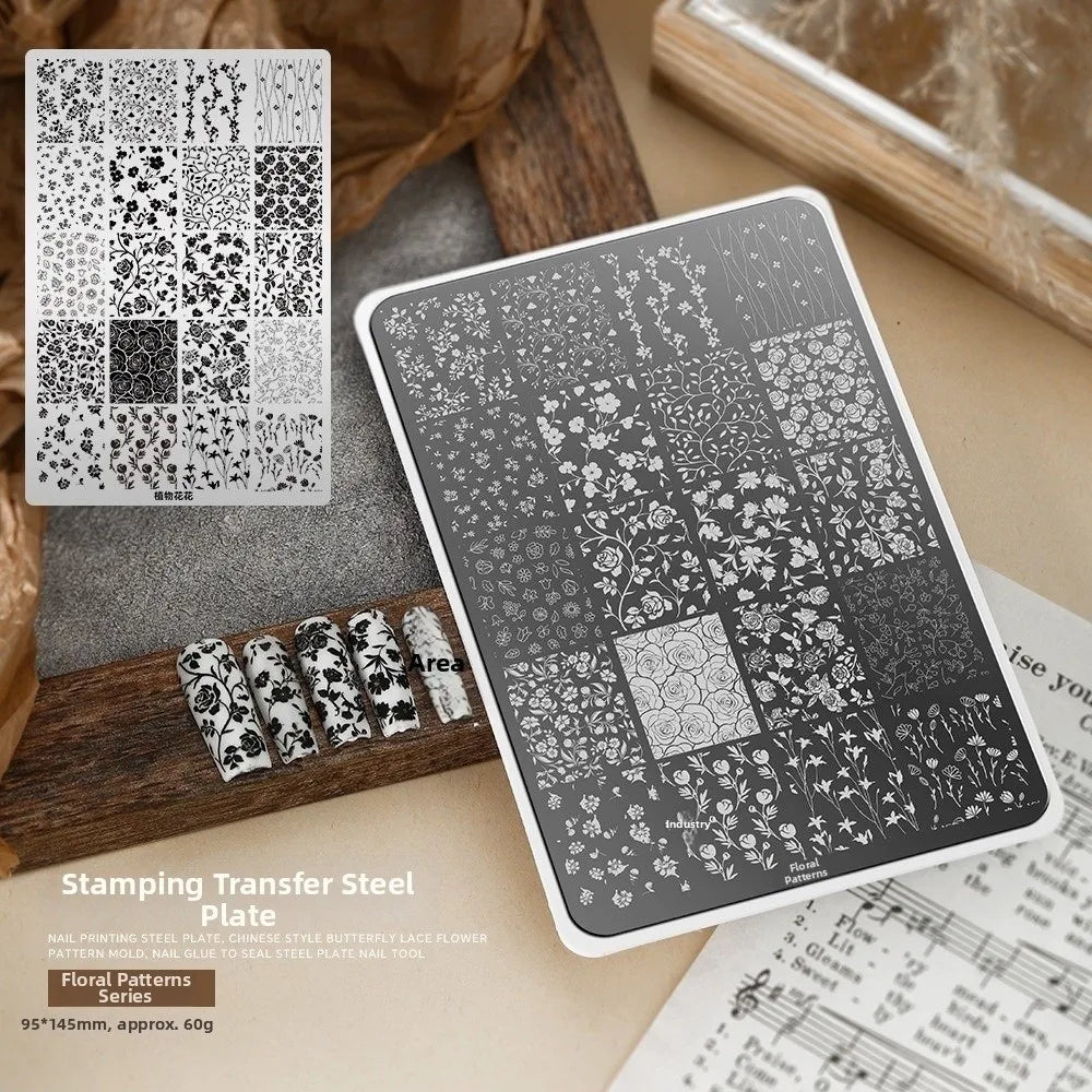 Nail Stamping Plates – Bowknot, Flower, Butterfly & Snowflake