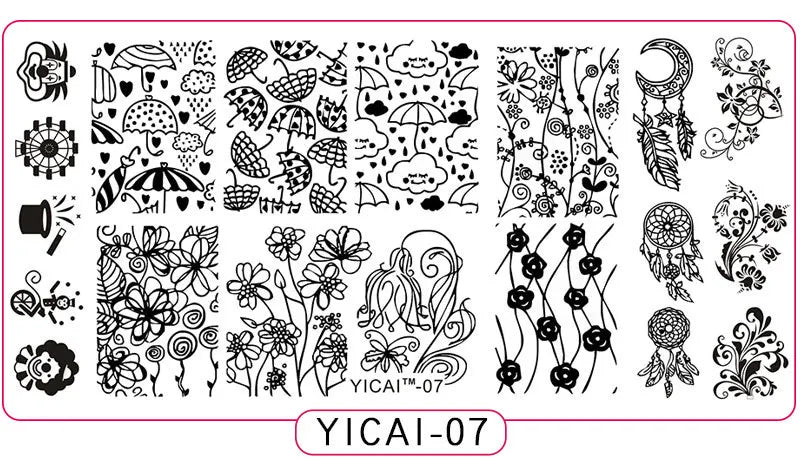 MAFANAILS YICAI 3D Flower Nail Stamping Plate – 40 Designs