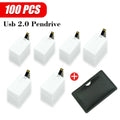 100-Pack Custom Logo Credit Card USB Flash Drives 1–64GB Custom USB Flash Drive PRIMED 64GB x 100pcs black-box