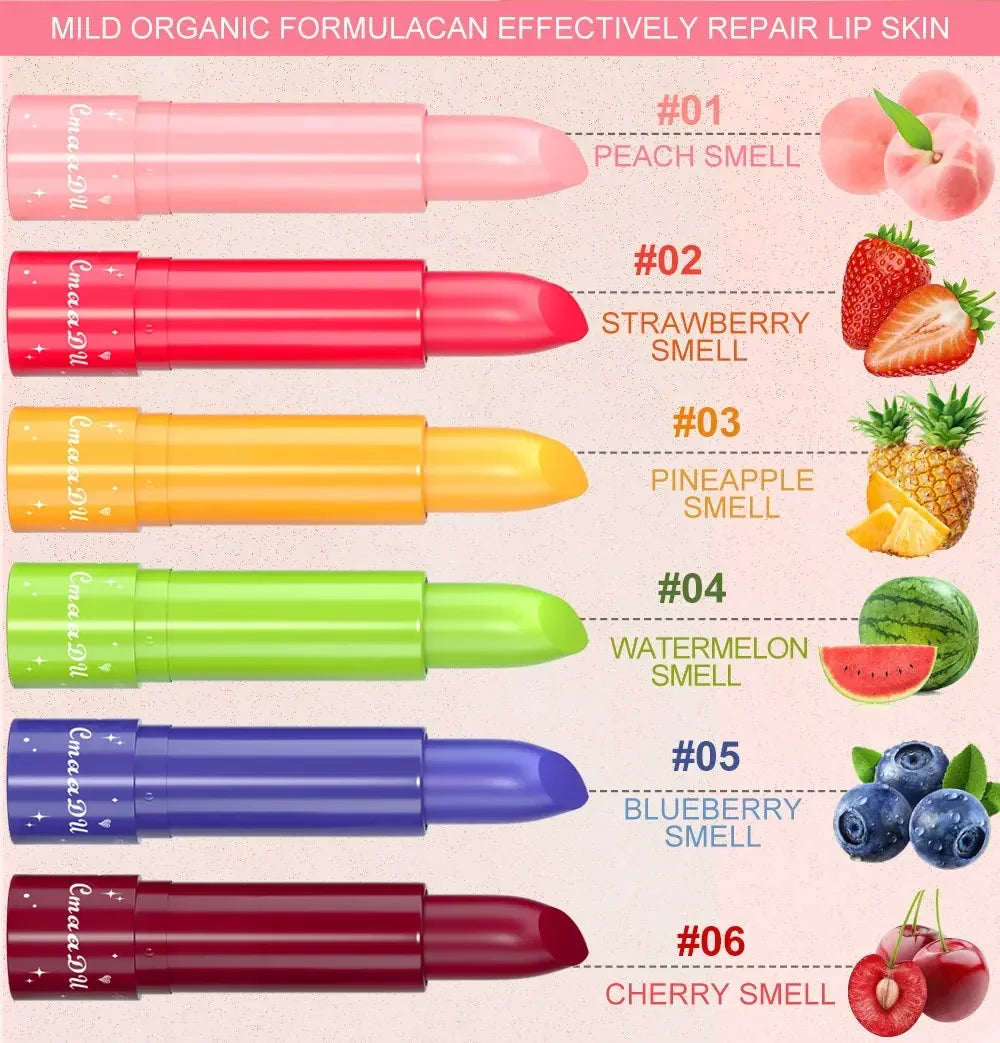 CmaaDu 6-Color Waterproof Tinted Lip Balm Lipstick – Moisturizing Tinted Lip Balm PRIMED