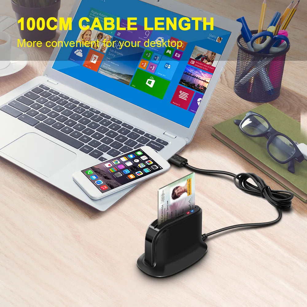 UTHAI CR812 USB Smart Card Reader – ATM, IC, ID, CAC & TF USB Card Reader PRIMED