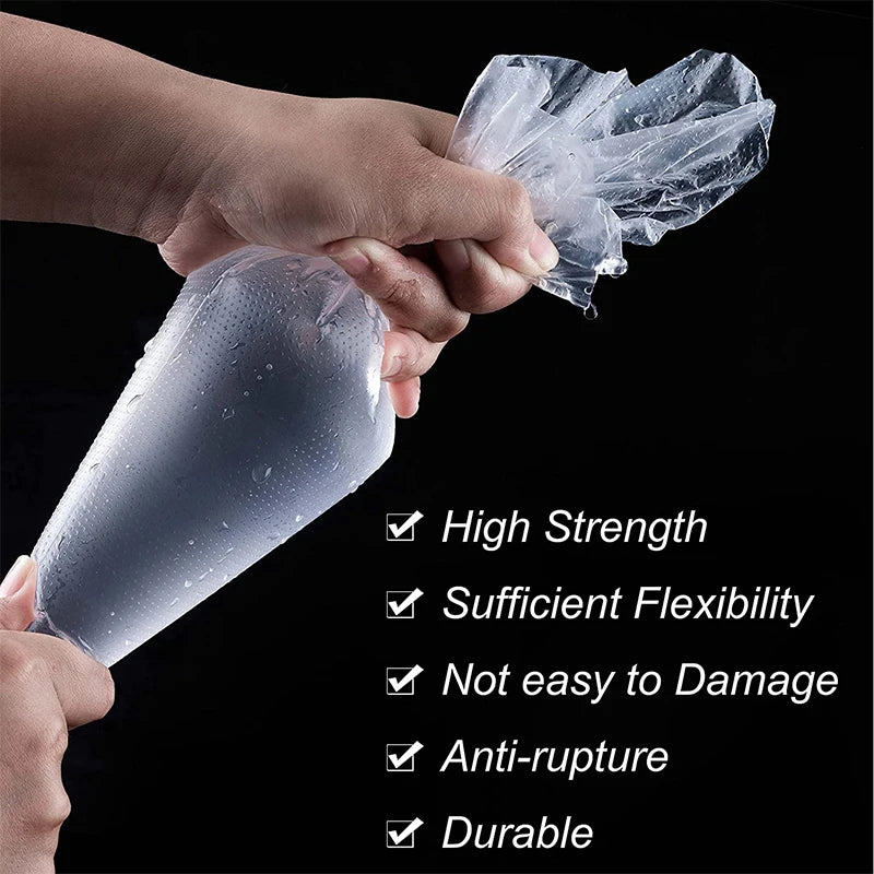 100 Pcs Disposable Anti-Burst Piping Bags for Icing & Baking