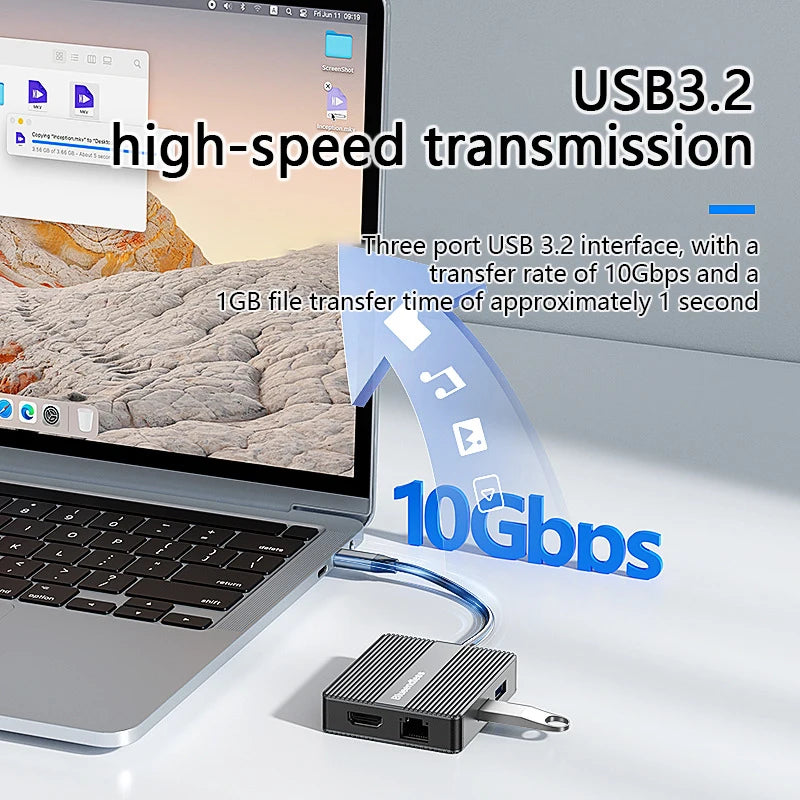 UTHAI HD706 Dual HDMI Docking Station 4K60Hz Triple Display