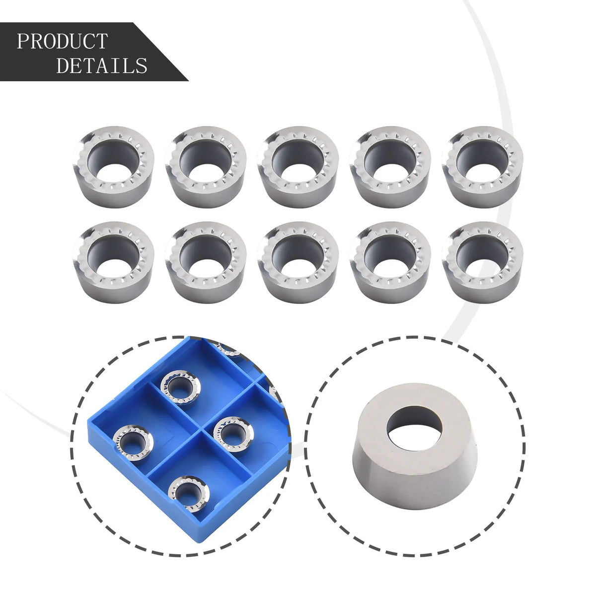 RPGT10T3MO-AK N01 Carbide Milling Inserts R5 Aluminum – 10pcs
