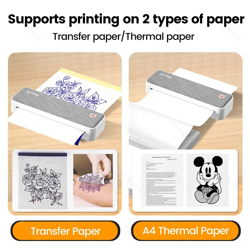 Peripage A40 A4 Bluetooth Thermal & Tattoo Transfer Printer Thermal Printer PRIMED