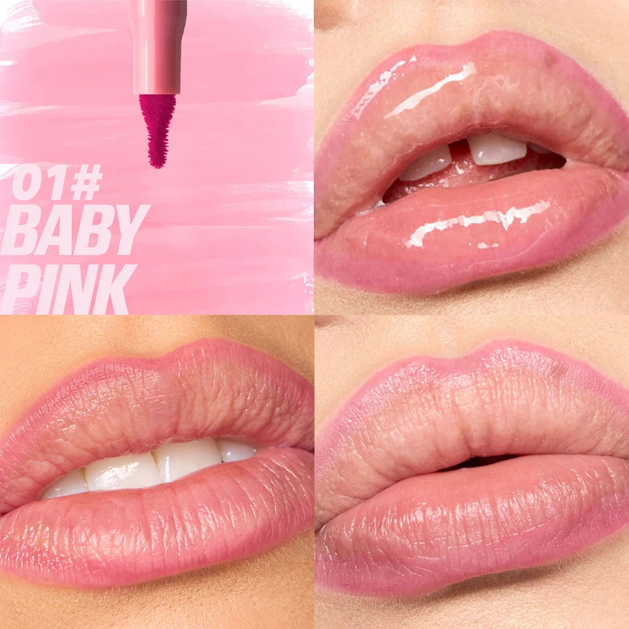 Waterproof Velvet Matte Lip Liner Pencil – Nude & Cherry Red