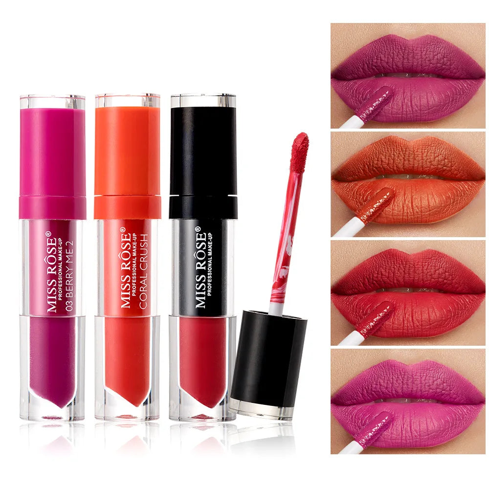 MISS ROSE Matte Liquid Lipstick – Waterproof Long-Lasting Lip Gloss Matte Liquid Lipstick PRIMED