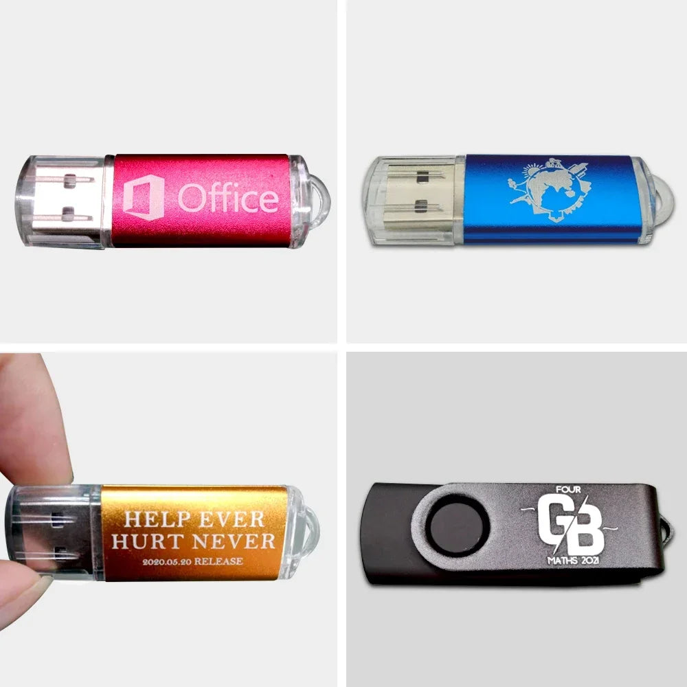 100-Pack USB 2.0 Flash Drives – Free Custom Laser Logo Bulk USB Flash Drives PRIMED