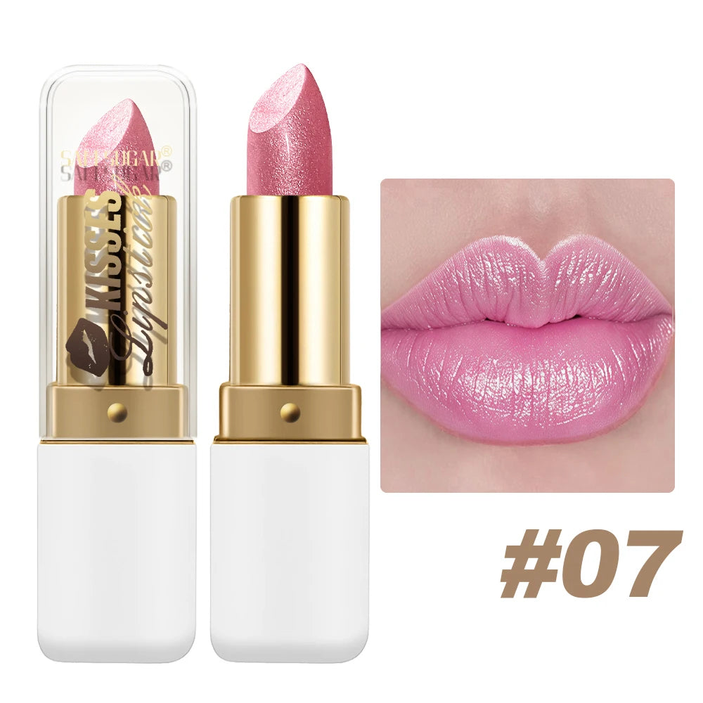 SAM SUGAR Metallic Matte Lipstick – Waterproof Pearlescent Gloss
