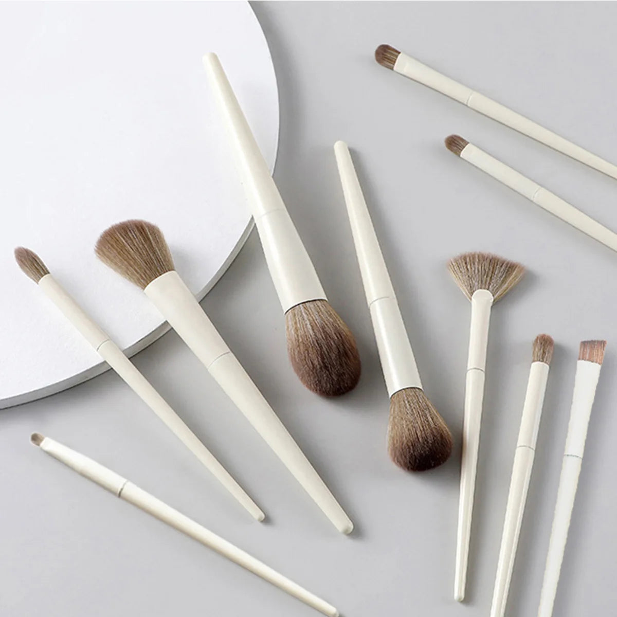 10-Piece Vegan Makeup Brush Set with Bag | All-in-One Kit