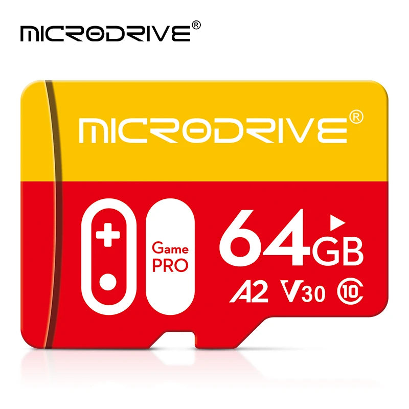 MicroDrive Micro SD Card Class 10 U3 V30 A2 – 16GB to 256GB Flash Memory Card PRIMED 64GB