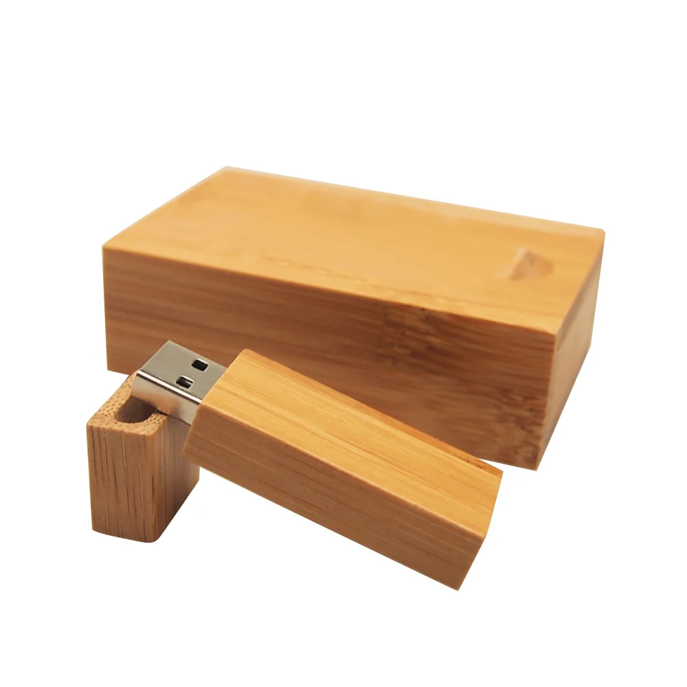 Wooden USB Flash Drive 8GB | Custom Logo Bamboo Walnut Gift Wooden USB Flash Drive PRIMED 8 GB Brown Banboo box