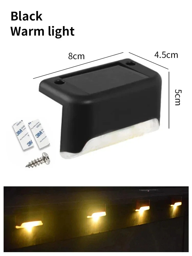Waterproof LED Solar Deck Lights – Outdoor Fence Wall Lamp Solar Outdoor Light PRIMED Black Warm Light 1 Pieces