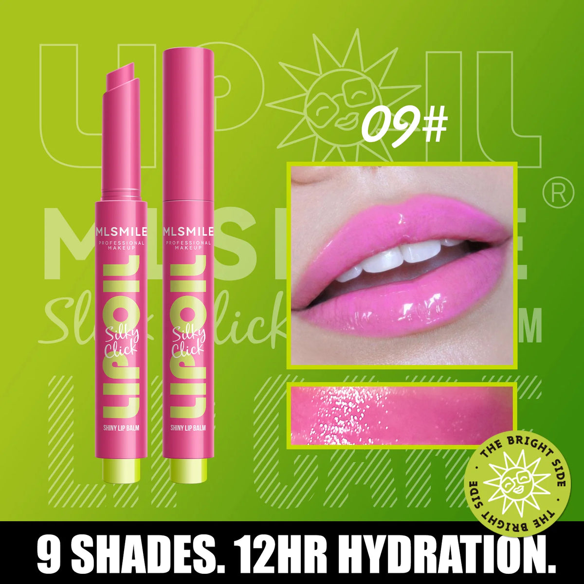 MLSMILE Jelly Mirror Lipstick Pen – Hydrating Lip Gloss Tint Lip Gloss Lipstick PRIMED 09