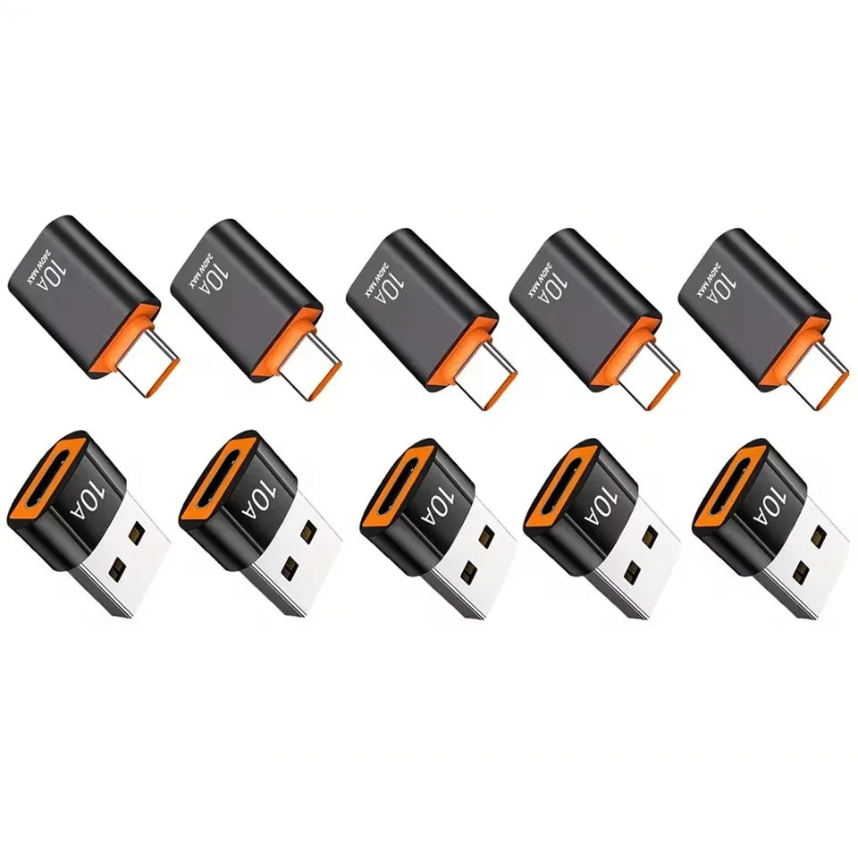 USB-C to USB-A OTG Adapter | Type-C Male to USB Female USB-C OTG Adapter PRIMED 10pcs Set