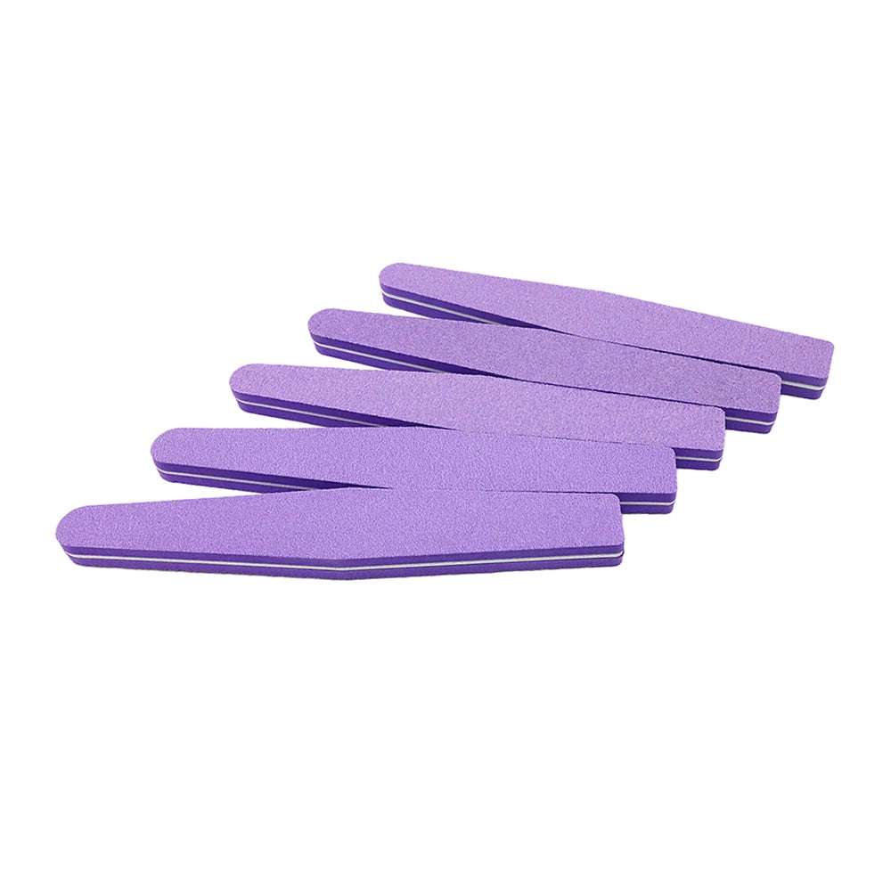 JEARLYU Rhombus Sponge Nail Files 5/10 Pack – Buffer & Polish Sponge Nail Files PRIMED 10pcs Purple