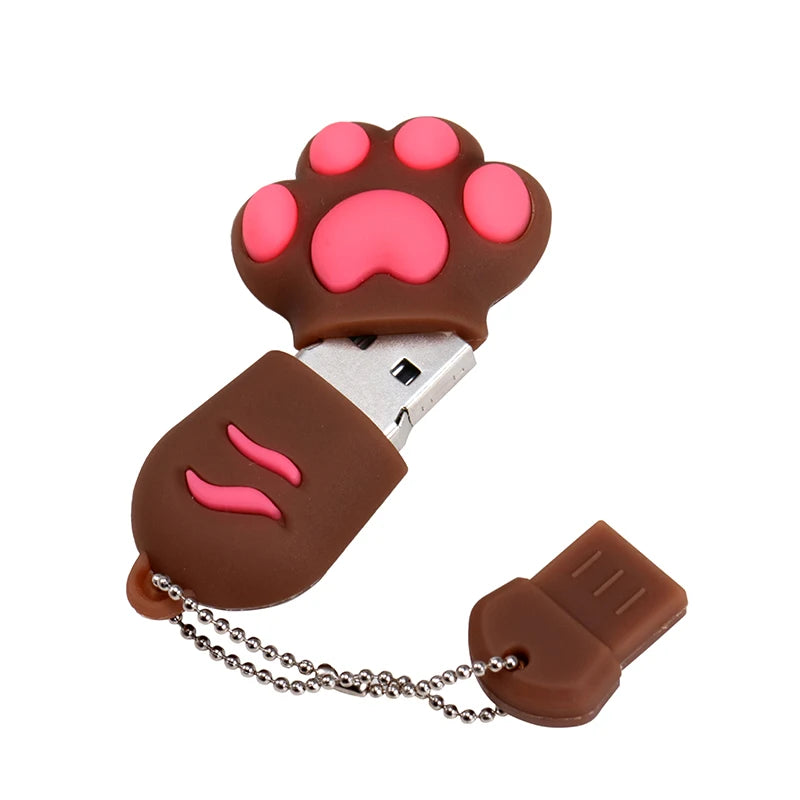 JASTER Cat Claw Silicone USB Flash Drive 4GB–128GB Keychain USB Flash Drive PRIMED