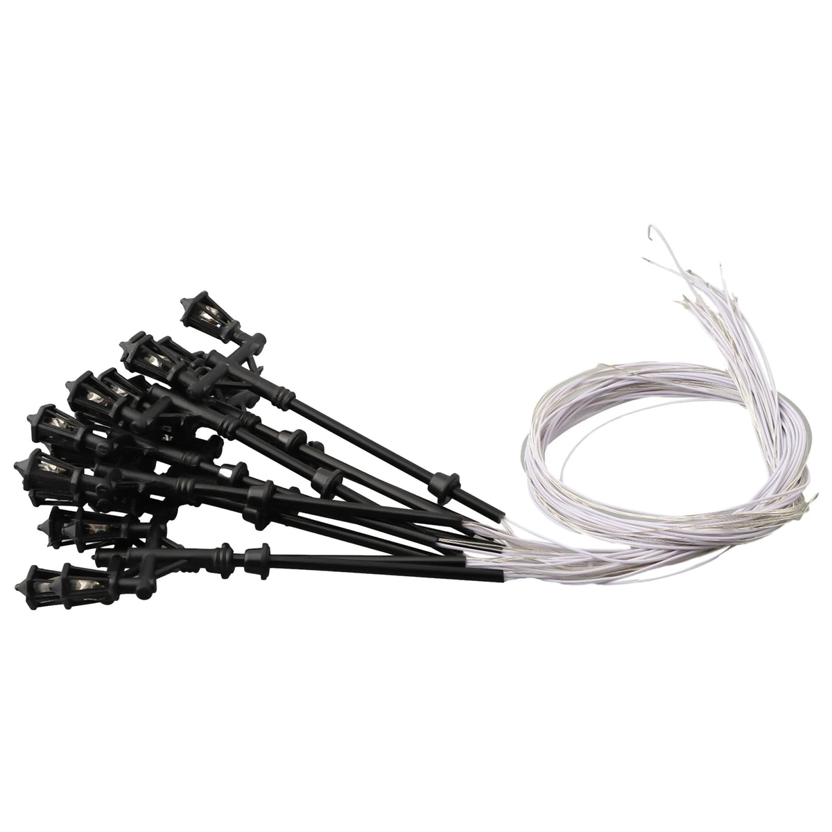 10 Pcs Miniature LED Lamp Posts – 1:100 Scale Model Lighting