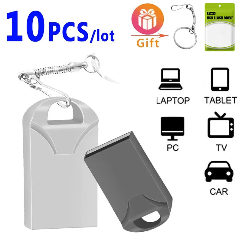 10-Pack Metal USB Flash Drives 4GB–128GB | Free Custom Logo USB Flash Drive PRIMED