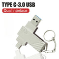 3-in-1 Metal USB 3.0 Flash Drive with Chain | 8GB–128GB USB Flash Drive PRIMED 8 GB