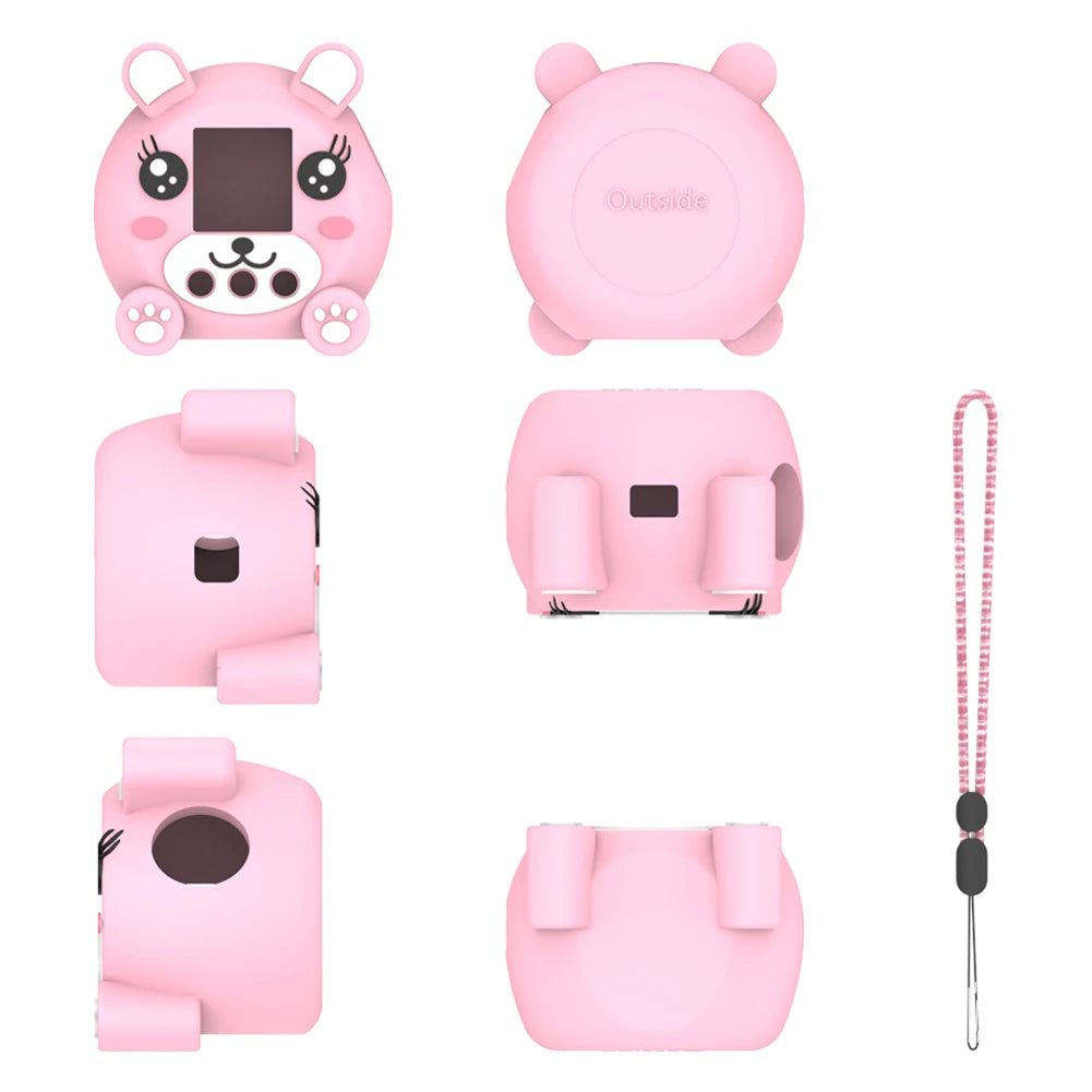 Silicone Case with Lanyard for Punirunes Virtual Pet | Drop-Proof Virtual Pet Case PRIMED Pink