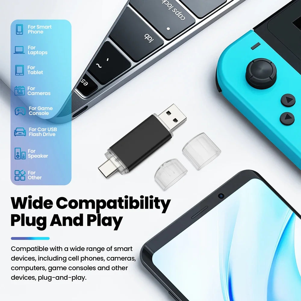 100-Pack Custom Logo USB-C Flash Drives 32/64/128GB Bulk USB Flash Drive PRIMED