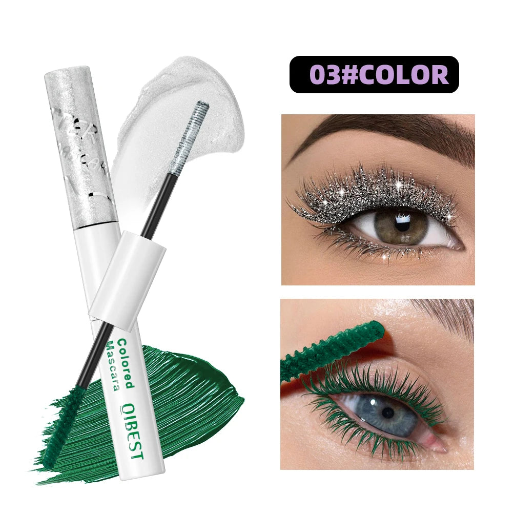 QiBest 2-in-1 Colorful Glitter & Matte Waterproof Mascara