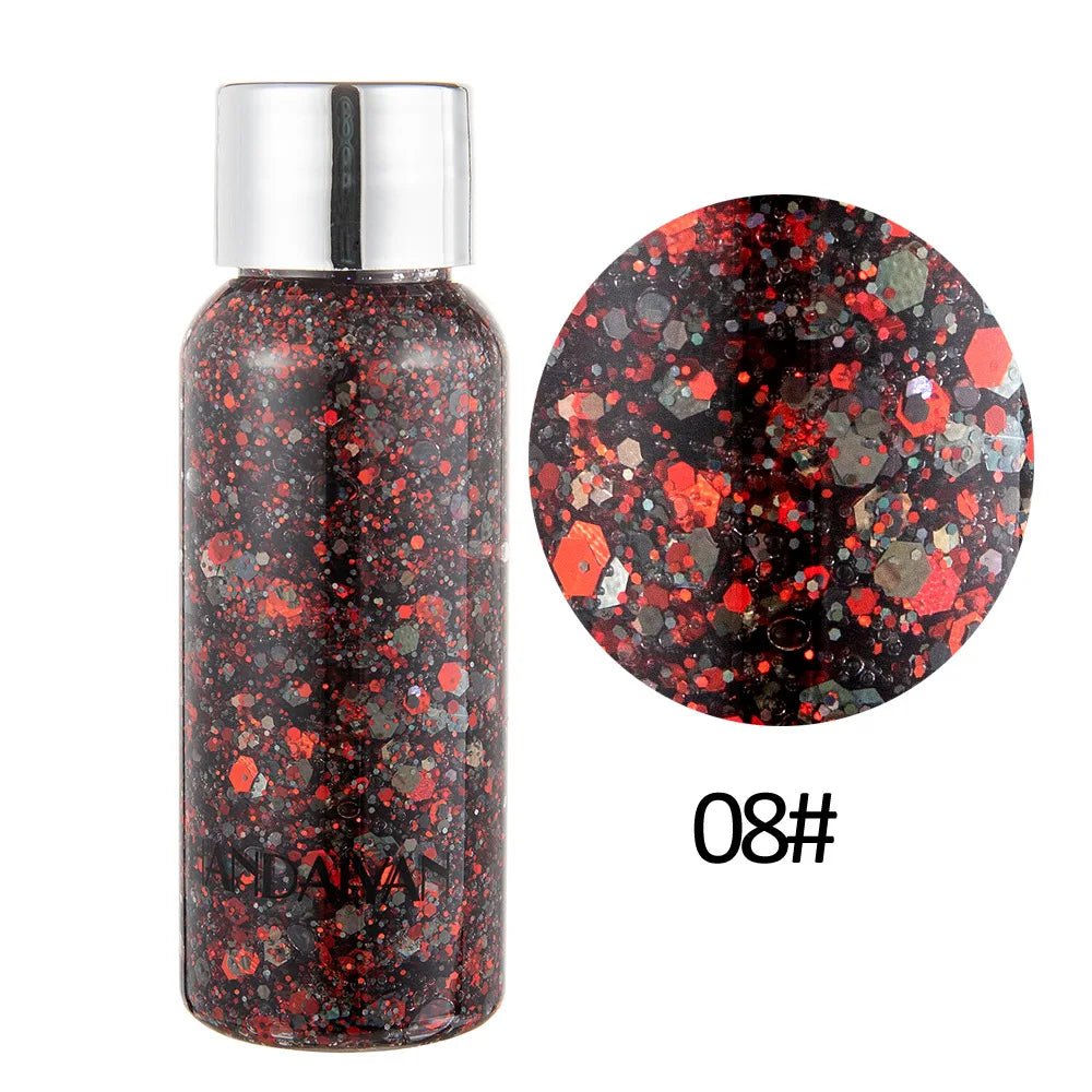 HANDAIYAN Body & Face Glitter Gel – Waterproof Sequins Makeup Body Glitter Gel PRIMED 08