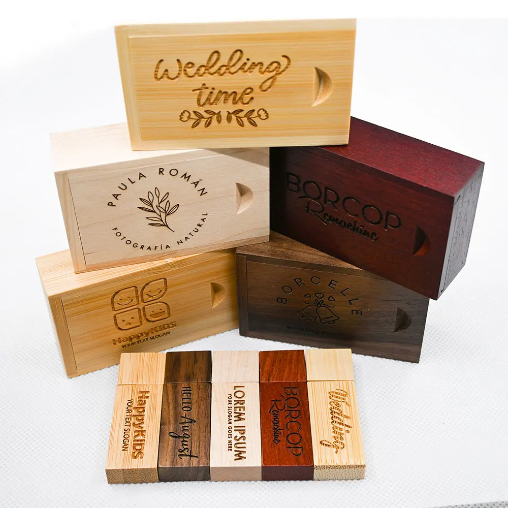 30-Pack Wooden USB 3.0 Flash Drives | Custom Logo 16–128GB USB Flash Drive PRIMED