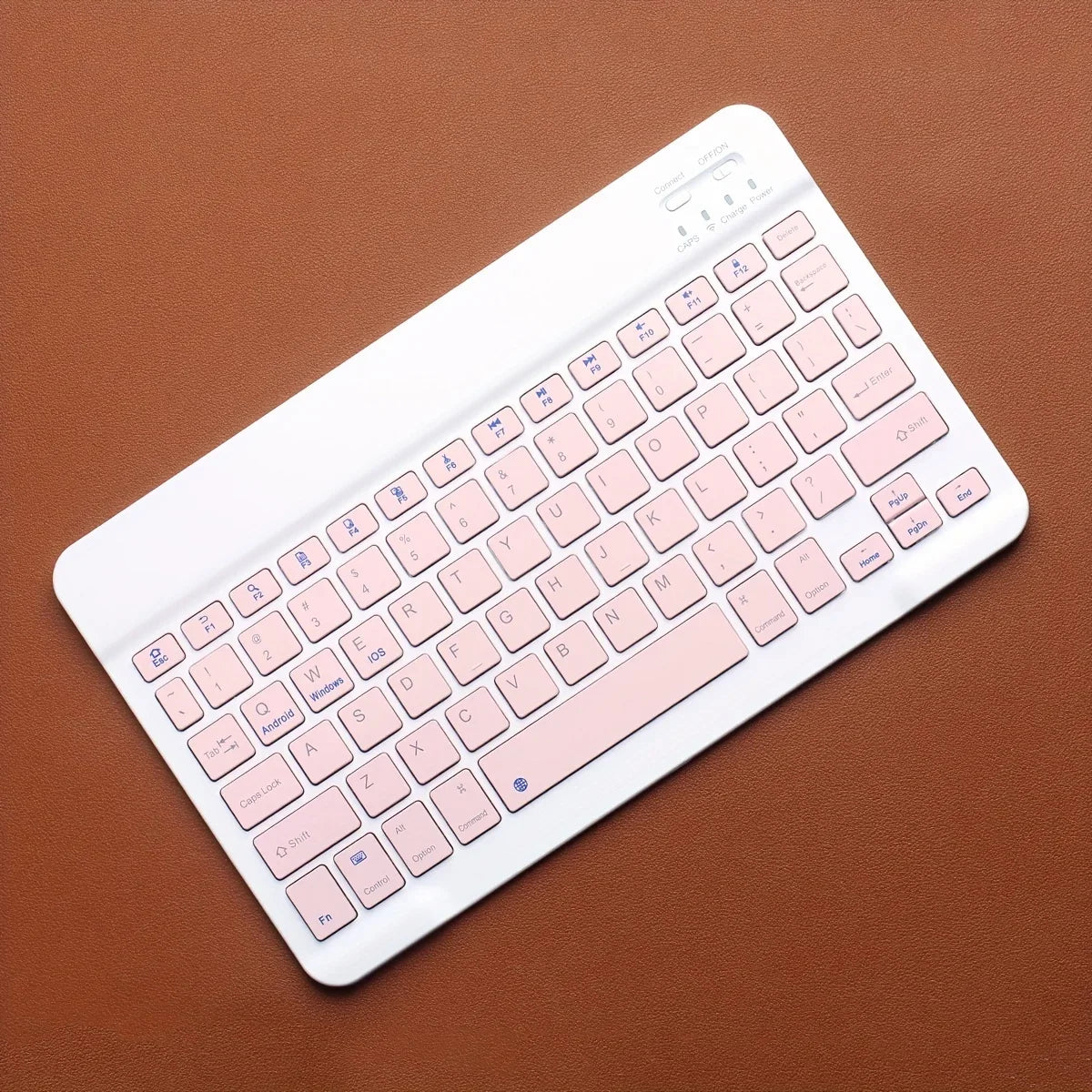 Wireless Bluetooth Keyboard Rechargeable for iPad iPhone Tablet Wireless Bluetooth Keyboard PRIMED Pink
