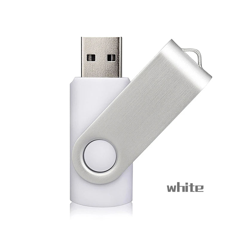 USB 2.0 Flash Drive 4GB–128GB Waterproof Metal Memory Stick USB Flash Drive PRIMED WHITE 64 GB