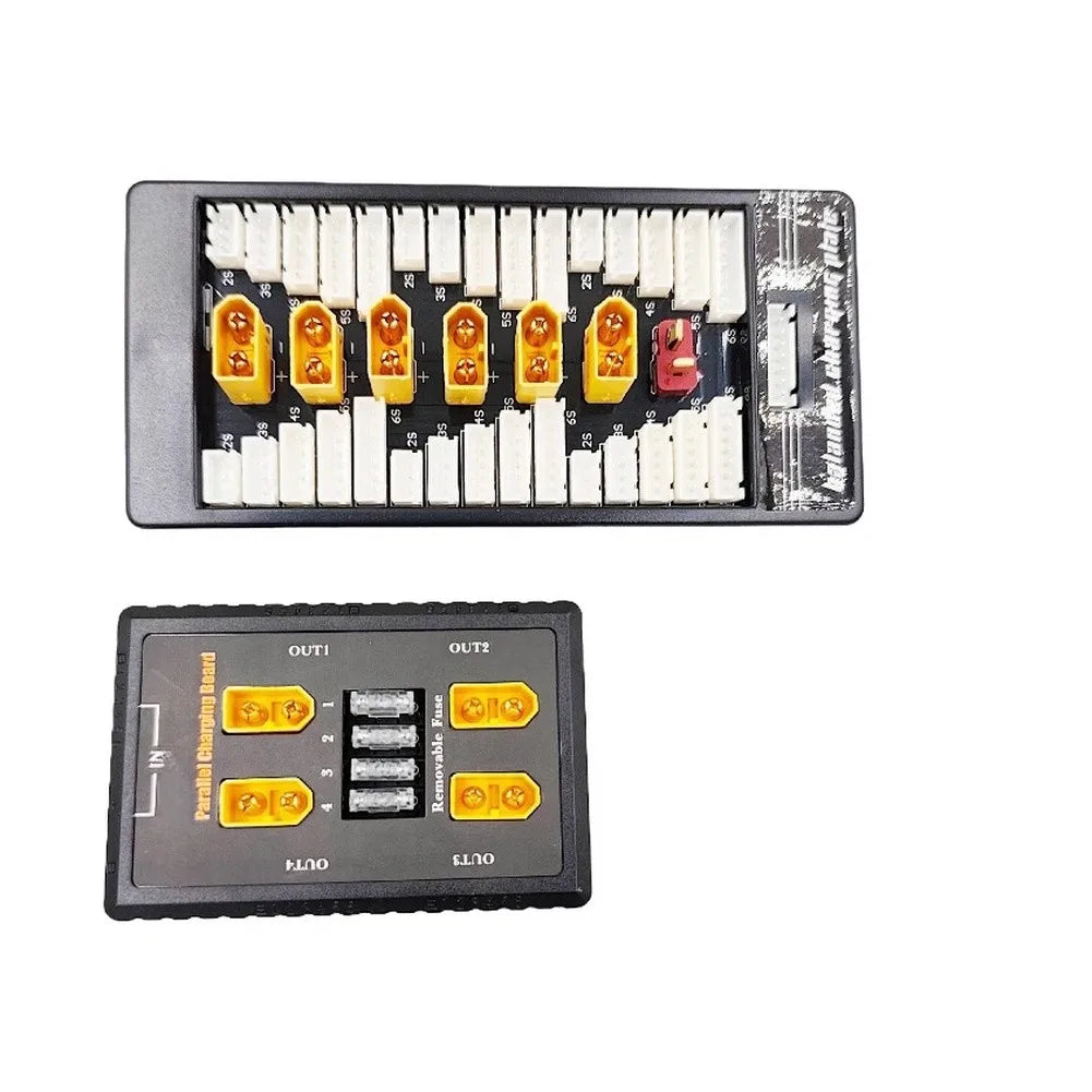 XT60 Parallel Charging Board 1-6S Batteries with 20A Fuse Parallel Charging Board PRIMED