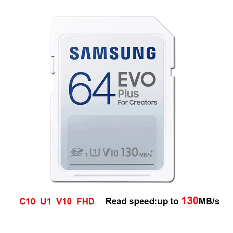 Samsung EVO Plus SD Card 32GB–256GB | Up to 130MB/s SD Memory Card PRIMED 64GB