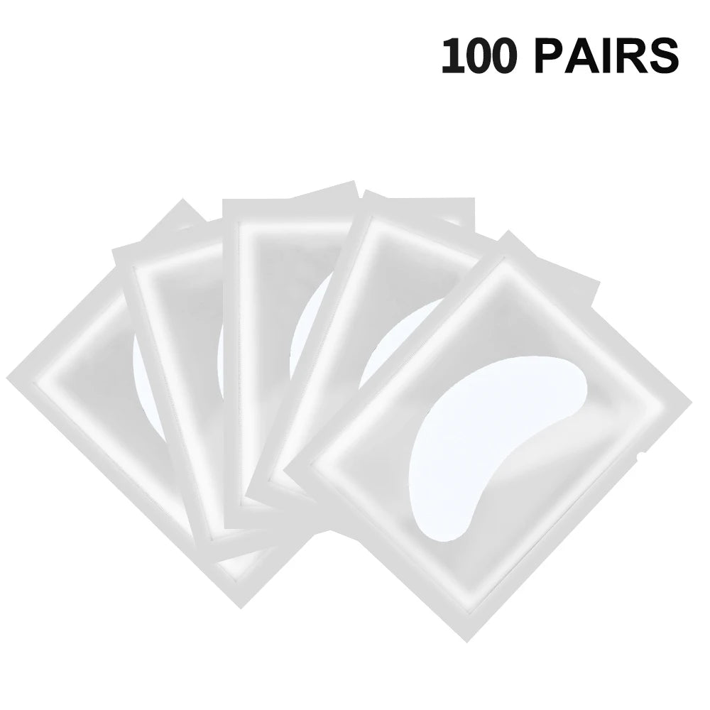 100 Pairs Hydrogel Under Eye Pads for Eyelash Extensions Eyelash Extension Pads PRIMED PT-100pcs White