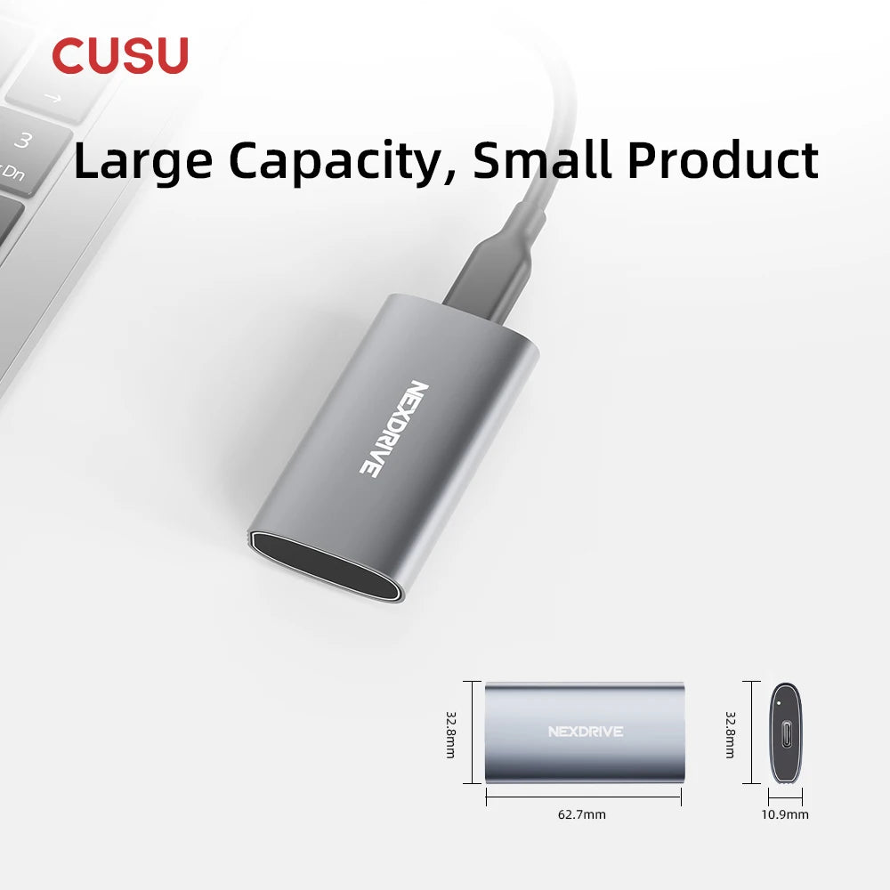 CUSU Portable External SSD 1TB 512GB USB 3.2 Gen2x2 Type-C Portable External SSD PRIMED