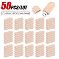 50-Pack Maple Wood USB Flash Drives | Custom Logo 32/64/128GB Custom USB Flash Drive PRIMED 128 GB USB