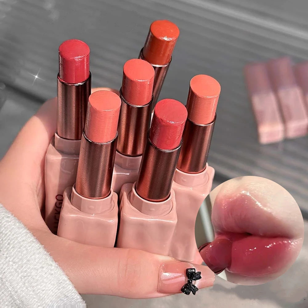 Rose Mirror Jelly Lipstick – Nude Moisturizing Lip Tint & Gloss