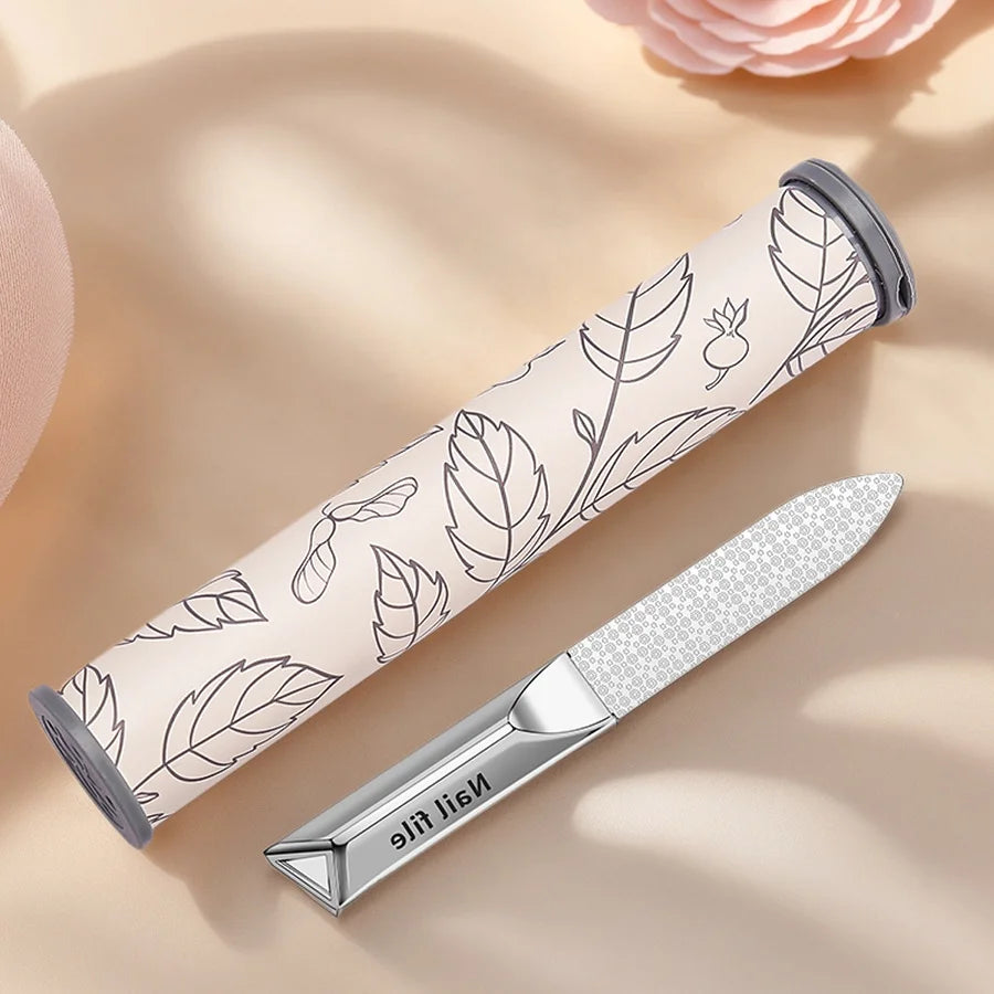 Ouriner Stainless Steel Double-Sided Nail File with Storage