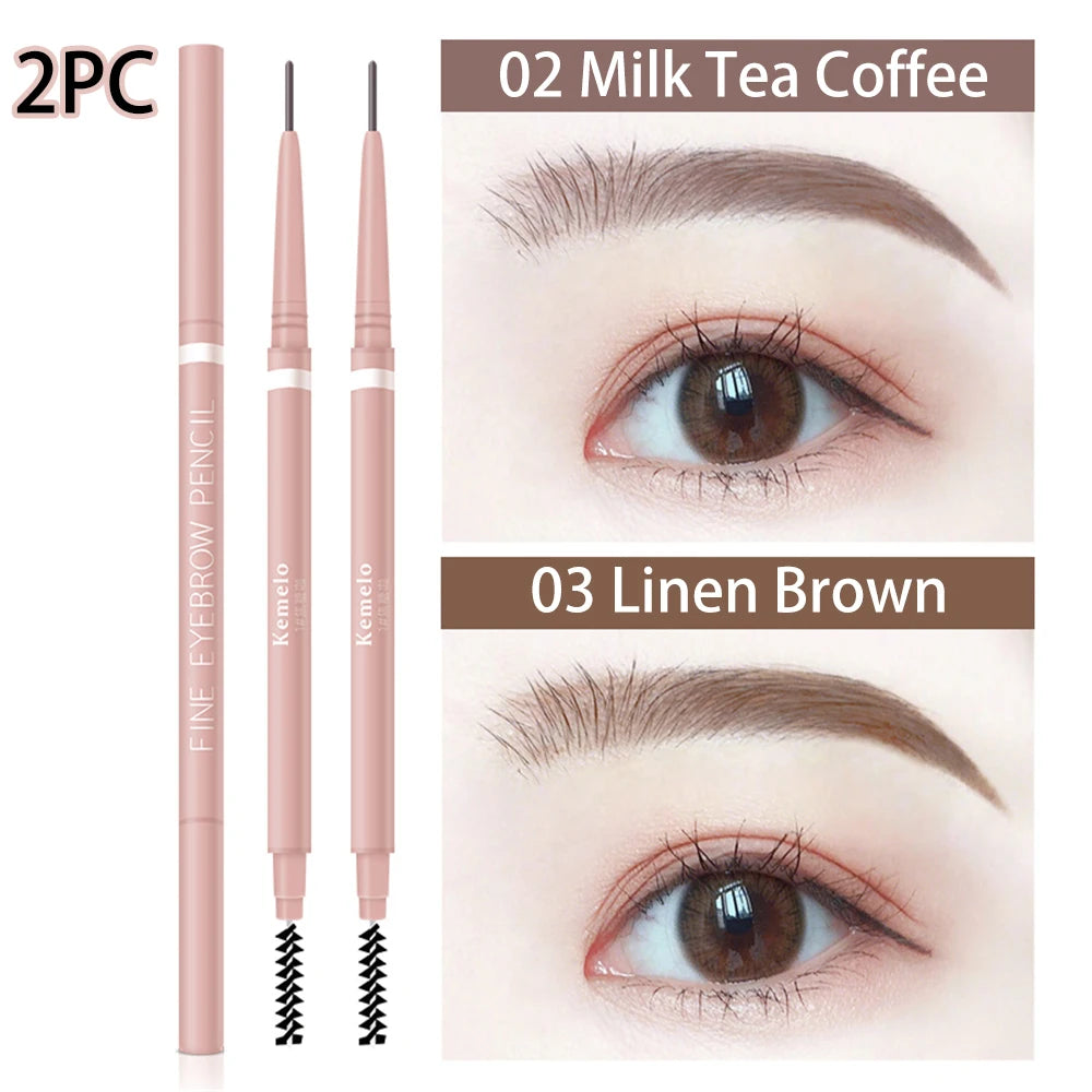 1.5mm Ultra-Fine Waterproof Eyebrow Pencil with Spoolie Brush
