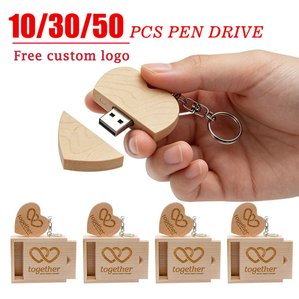 Custom Logo Wooden USB Flash Drive 4–64GB | Bulk 10/30/50 Pcs Custom USB Flash Drive PRIMED